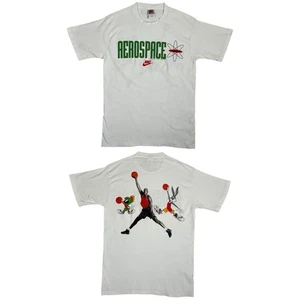 Vintage 1993 Nike Air Jordan Looney Tunes Aerospace Space Jam T-Shirt Size Large - Picture 1 of 13