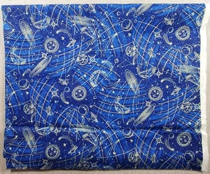Himmlische Sternbilder Himmel Erde Sonne Mond Sterne funkelnd blau Stoff 3 Meter x 46 Zoll - Bild 1 von 4
