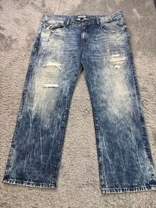 Rivet De Cru Jeans Men 42x32 Andrew Relaxed Fit Straight Leg Distressed Baggy - Picture 1 of 13