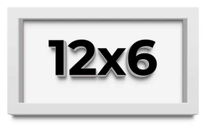 12x6 Shadow Box Frame White | 1 Inches Deep Real Wood Contemporary Shadowbox Dis - Picture 1 of 7
