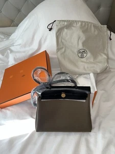 HERMES Herbag Zip 31  Black Leather/Toundra Canvas GHW Brand New In Box - Picture 1 of 24