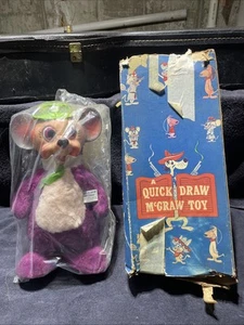 RARE Vintage 1959 Knickerbocker QUICK DRAW McGRAW Blabber Rubber Face Plush Box - Picture 1 of 20