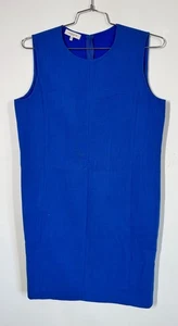 Lafayette 148 Royal Blue Wool Sleeveless Sheath Dress Size 10 Career Luxury Work - Picture 1 of 10