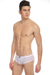 Shorty mini boxer plum blanc taille M/S très doux transparent sexy Ref:310 - Imagen 1 de 7