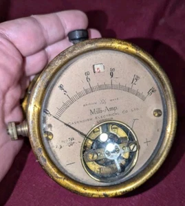 British Antique Brass Telegraph Meter - Zdjęcie 1 z 8