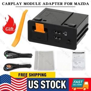 For Mazda TK78-66-9U0C 00008FZ34 w/Wire Carplay Adapter Retrofit kit USB HUB - Picture 1 of 20
