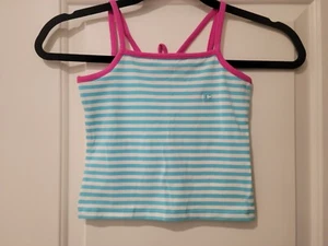 Toddler Girls 4T Chaps Top Light Blue & Pink Striped BNWT Rt $20 - Picture 1 of 6