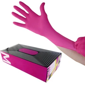 Guantes de nitrilo Waxness Cosmetology rosa, mediano, 100 piezas/caja - Imagen 1 de 8
