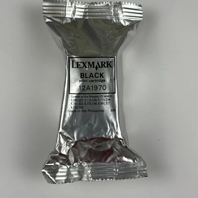 Lexmark 70 Black Ink Cartridge 12A1970 Genuine Sealed - Image 1 of 3