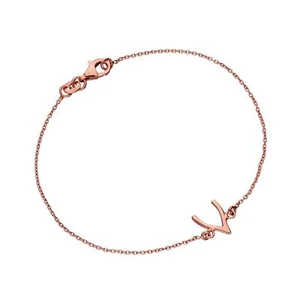Rose Gold Plated Sterling Silver Wishbone 7 Inch Bracelet Animal - Picture 1 of 3