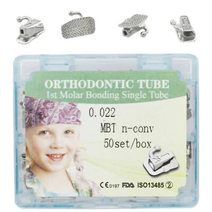 50 Kit Orthodontic Buccal Tubes 022 MBT First Molar Tubos De Ortodoncia Bondable - Picture 1 of 8