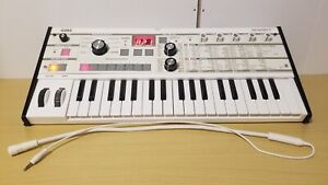 Custom White Korg MICROKORG 37 Keys Synthesizer Vocoder w Mic - NO SPEAKERS!