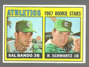 1967 Topps - 1967 Rookie Stars #33 Sal Bando, Randy Schwartz (RC) - Picture 1 of 2
