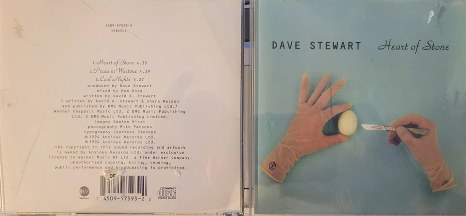 Dave Stewart Heart of Stone PROMO CD 1994 EastWest Anxious SHIPS FAST FROM USA - Image 1 of 1