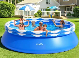 Upgraded Double Rings Inflatable above Ground Pool Easy Set,Inflatable Swimming - Picture 1 of 12