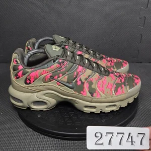 Nike Air Max Plus Shoes Mens Sz 9 Neutral Olive Pink Athletic Trainers Sneakers - Picture 1 of 9