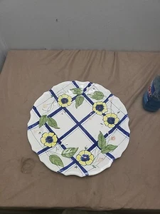 Vintage Seymour Mann Hand Painted 13" Floral Chop Plate 1994 - Picture 1 of 11