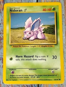 Pokemon Card Nidoran 55/102 Base Set Basic Common 1999 (#2) - Picture 1 of 4
