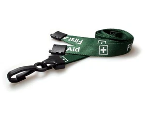 Cordino di primo soccorso verde con porta badge ID collare - spedizione gratuita veloce Regno Unito - Foto 1 di 11