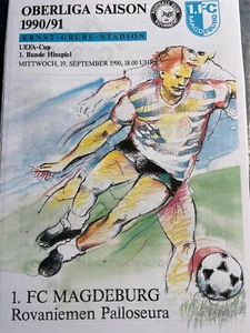 Fußballprogramm, UEFA-Cup 1990/91, 1. FC Magdeburg - Rovaniemen Palloseura KOPIE - Bild 1 von 1