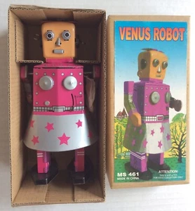 Venus Robot Retro Wind up 2011 Pink Mrs. Woman Bot with box MS-461 - Picture 1 of 11