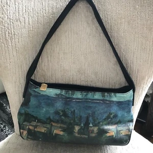 IKONENLEDER KLEINE HANDBEMALTE LEDER AM MEER SZENE KLEINE SCHULTERTASCHE - Bild 1 von 8