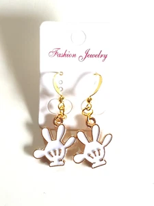 Sweet Mickey Mouse White Character Glove Earrings - Picture 1 of 8