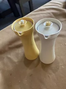 Vtg Pair Tupperware Vinegar & Oil Cruet Salad Dressing Container w/ Lid #1246-13 - Picture 1 of 8