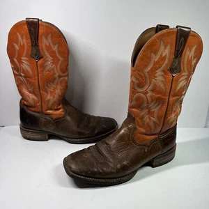 Ariat Western Mens Boots Tombstone Sunny Side Distressed Orange 10014023 SZ 12 D - Picture 1 of 14