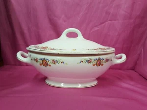 Zuppiera ceramica bordi oro SCI Laveno h. cm. 21 ceramic soup uf ^ - Foto 1 di 8