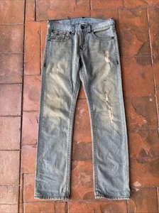 Y2K True Religion Ricky Super Distressed T Rope Jeans Men's 32 Made in USA - Picture 1 of 19
