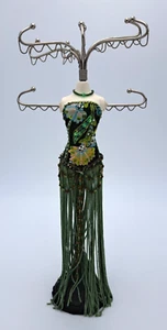 Dress Mannequin Jewelry Holder Flapper 1920s Fringe Skirt Earring Necklace Stand - Picture 1 of 5