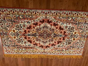 Vintage GDR Floral Kilim, German Floral Carpet, Rug Runner, Bedspread 79x47 - Picture 1 of 6
