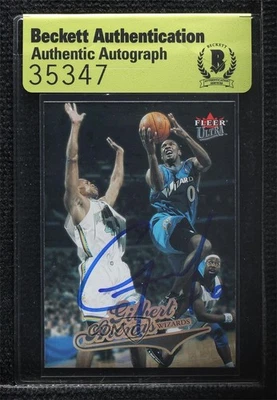 BAS 2004-05 Fleer Ultra Gilbert Arenas #139 Beckett Auth Sticker Auto Foto 1 de 2