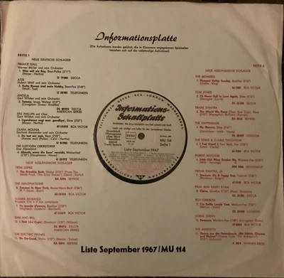 ♫ INFO-LP 1967 Monkees SINATRA Electric Prunes ORBISON Marketts PROMO MU 51 NM ♫ - Bild 1 von 2