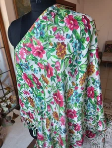 Printed Pashmina Multicolor Floral Print Scarf fashionable youth party stole - Picture 1 of 7