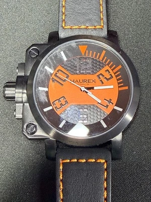 Негабаритные мужские часы Hau‌rex Italia — оранжевый циферблат / промышленный спортивный дизайн - Изображение 1 из 4