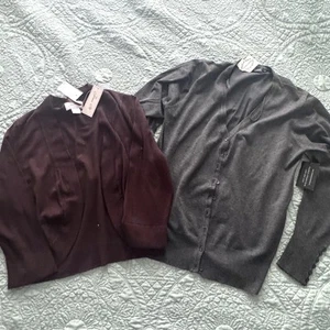 Set 2 Maglioni Donna Taglia XL Marrone Grigio Nuovi con etichette Cardigan, Ceilo Jessica H. - Foto 1 di 8