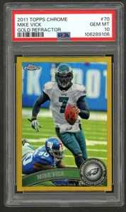 2011 Topps Chrome Michael Vick Gold Refractor 45/50 PSA 10 GEM MINT 💎 - Picture 1 of 2