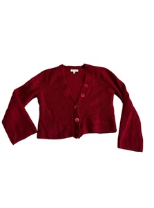 Cárdigan Suéter Rojo Pequeño Equipment Femme Paz 100% Cachemira Cuello en V - Imagen 1 de 10