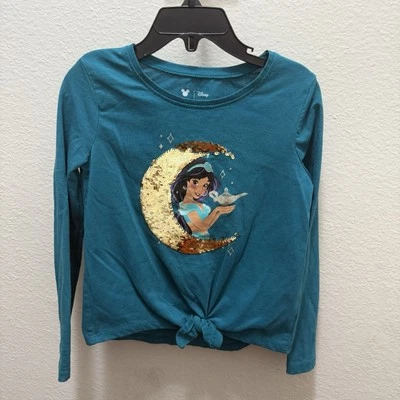 Disney's Jasmine toddler girl 4T -Tie-Front Tee by Jumping Beans Teal sequence  - Image 1 of 4