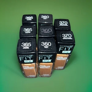 Mix Lot(8) Maybelline Fit Me Matte + Poreless Foundation 1fl/30ml 360, 365, 370 - Picture 1 of 1