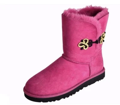 UGG BAILEY GOLD MARIKO RED VIOLET SUEDE SHEEPSKIN BOOTS Size 9 - Image 1 of 4