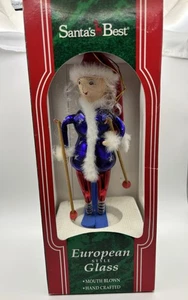 Hand blown skier ornament vintage - Picture 1 of 4