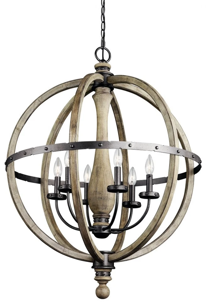 Kichler 43327DAG 6-light Chandelier Evan Distressed Antique Gray