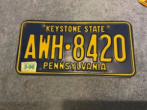 Pennsylvania License Plate 1996 Keystone State AWH-8420 - Picture 1 of 1