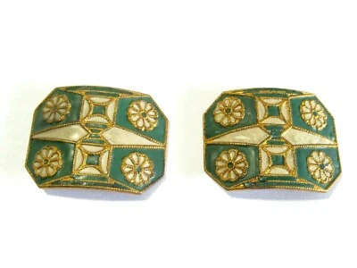 DECO VERDE OSCURO Y BEIGE VINILO HEBILLAS O FAJA  Foto 1 de 4