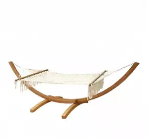Luxus Weiß Komfortable Bequeme Hängematte für Entspannung Garden Holz 200x140 cm - Bild 1 von 2