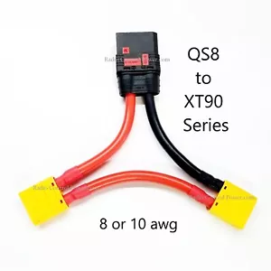 RCP-QS8 FEMALE TO XT90 MALE ANTI SPARK SERIES HARNESS 8/10 awg Double Voltage - Picture 1 of 6