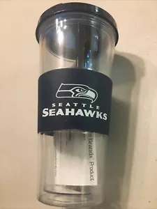 seattle seahawks 22 oz. bicchiere a doppia parete in paglia ribaltabile nuovo - Foto 1 di 4